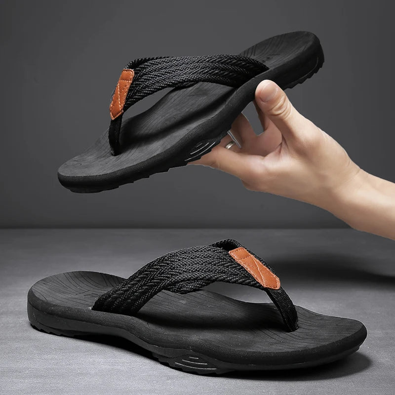 High Quality Men's Flip Flops – Fashion Summer Beach Slippers, Breathable & Thick Sole Casual Outdoor Sandals
