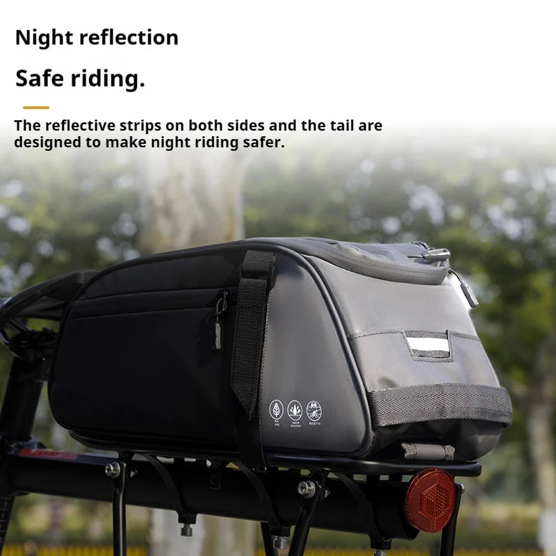OFFBONDAGE Multifunctional Bicycle Saddlebag — Waterproof Reflective Top Tube Rack Bag, Handheld Large Capacity Adjustable Bike Bag