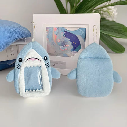 Shark Plush Card Holder - Cute Photo Storage Sleeve for ID Cards, Collectible Cards & Gift Accessories