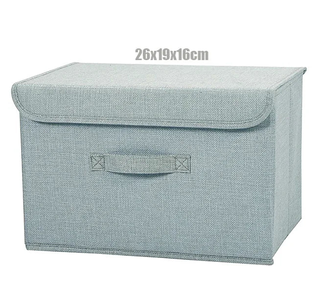 Washable Cotton Linen Folding Storage Box – CD, Toy & Laundry Organizer with Lid