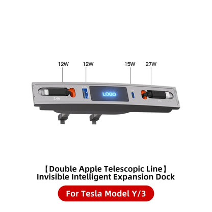 27W Quick Charger USB Hub – Intelligent Docking Station & Splitter for Tesla Model 3 & Model Y