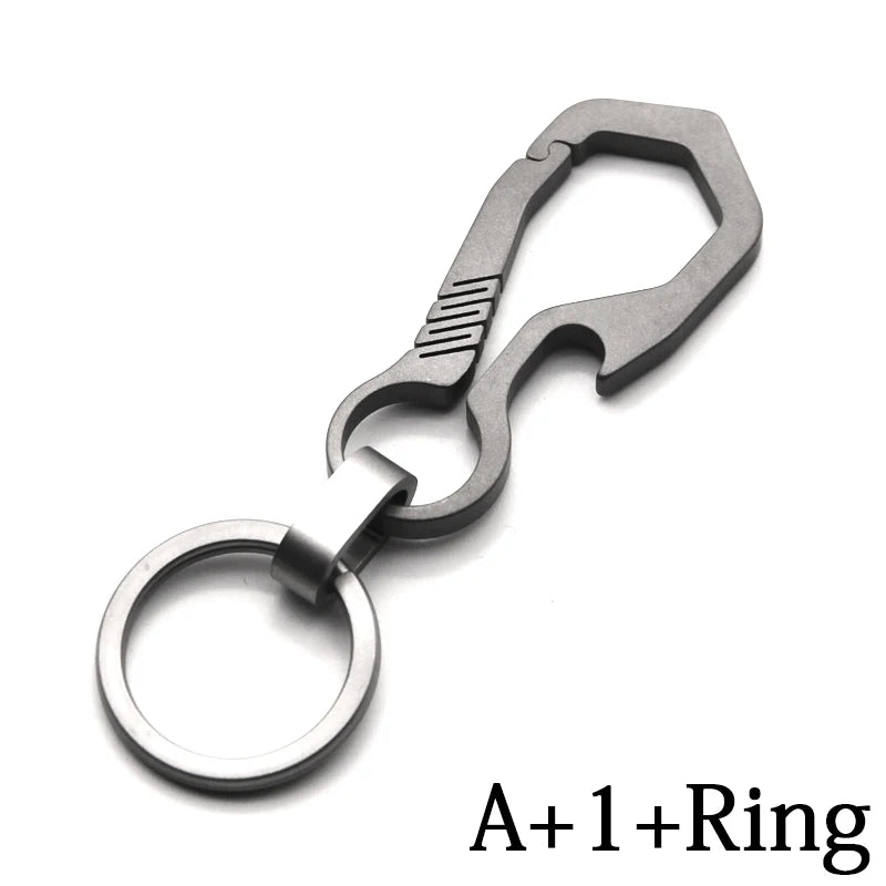 Titanium Key Chain - Lightweight Men’s EDC Quickdraw Carabiner Buckle Key Ring Outdoor Tool