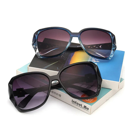 Fashionable Big Purple Sunglasses for Women - Luxury Brand Square Mirror Shades for Ladies