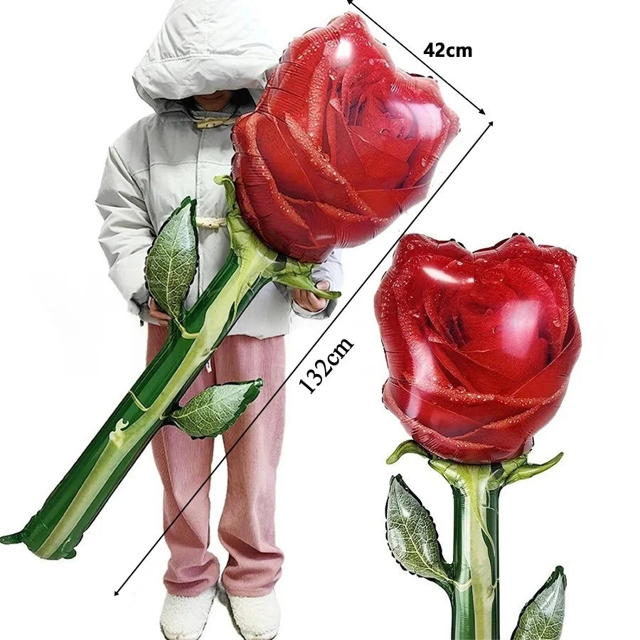 60in Standing Teddy Bear Balloon – Cute Love-Shaped Decoration for Romantic Valentine’s Day, Proposal, Wedding & Birthday Party