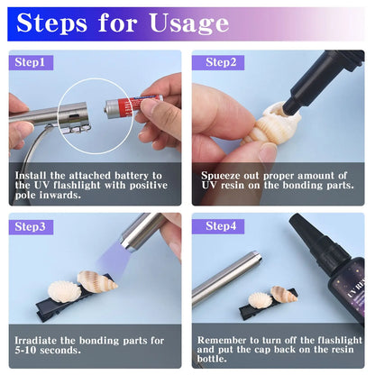 UV Bonding & Welding Glue Kit - Quick-Drying Super Bonding UV Glue for Glass, Metal, Wood DIY Craft & Decor
