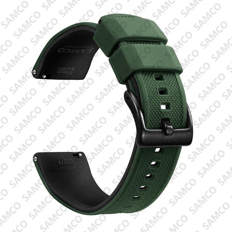 Premium Silicone Watch Band - Quick Release Rubber Replacement Strap for 18mm 20mm 22mm Watches