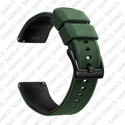 Premium Silicone Watch Band - Quick Release Rubber Replacement Strap for 18mm 20mm 22mm Watches