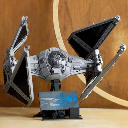 TIE Interceptor Starfighter Model Kit – 1931PCS Building Set with TIE Pilot Minifigure, Collectible Display Set for Creative Gifts and Decor