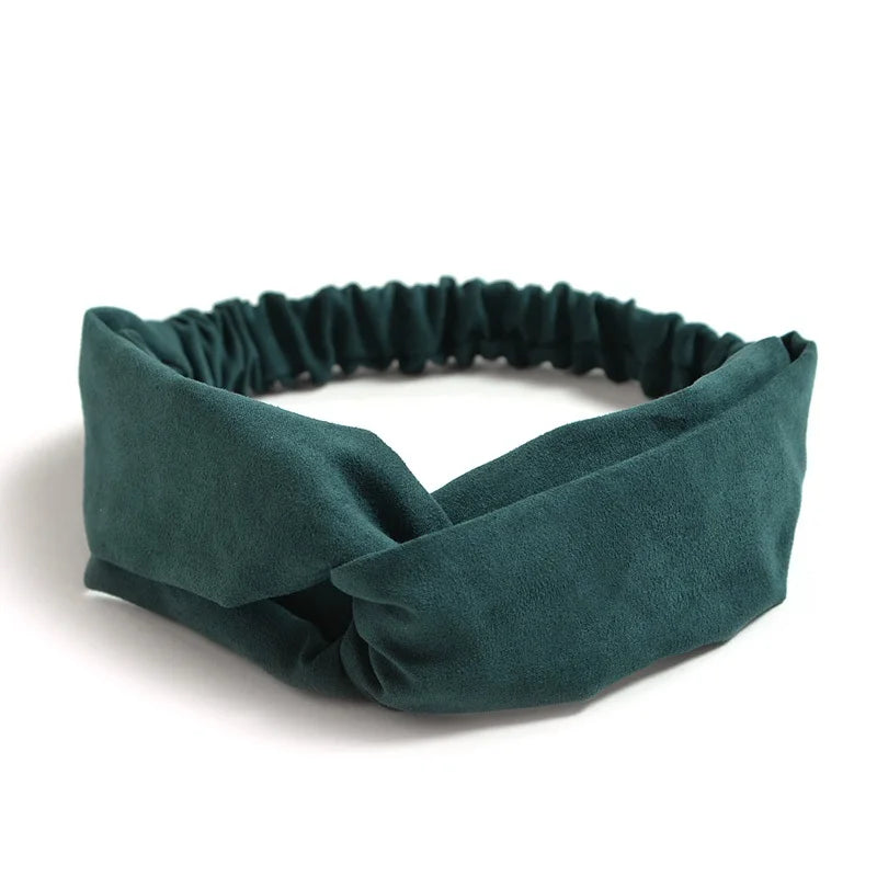 Women Cross Top Knot Headband – Elastic Soft Solid Color Hair Bands, Twisted Knotted Headwrap, Hair Accessories for Girls