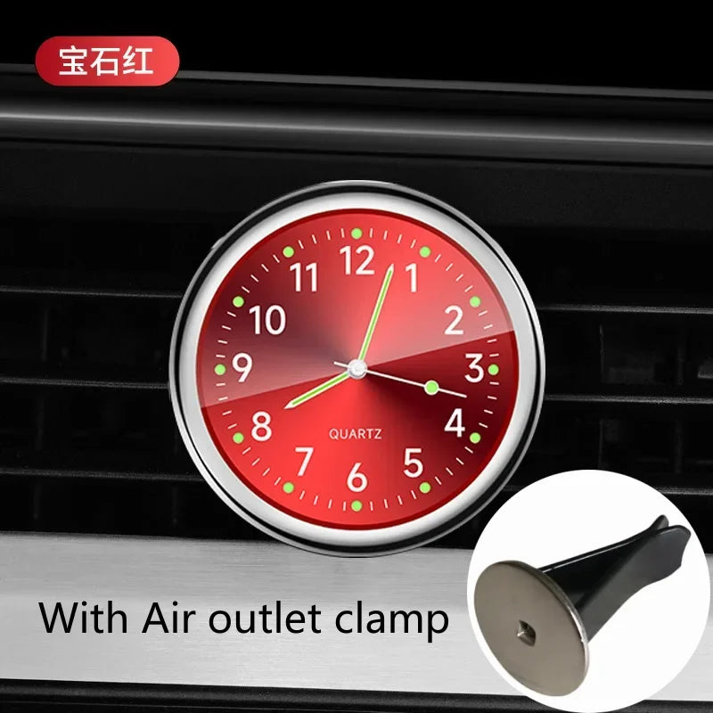 Luminous Car Clock - Mini Auto Stick-On Digital Watch for Cars, 40mm & 43mm Quartz Mechanic Ornament