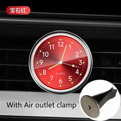 Luminous Car Clock - Mini Auto Stick-On Digital Watch for Cars, 40mm & 43mm Quartz Mechanic Ornament