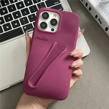 Soft Silicone iPhone Case for 17/16/15/14/13/12/11 Pro Max Plus Air - Lipstick Style Portable Protective Phone Cover