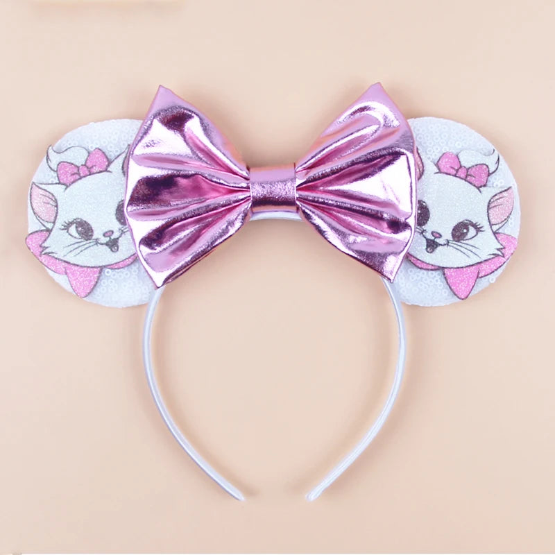 Disney Cartoon Mouse Ears Headband - Sequin Bow Hair Accessory for Girls, Birthday Parties & Cosplay