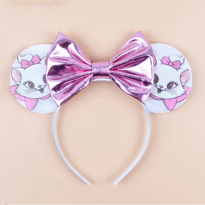 Disney Cartoon Mouse Ears Headband - Sequin Bow Hair Accessory for Girls, Birthday Parties & Cosplay