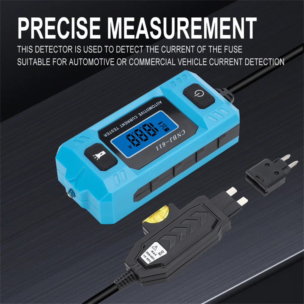 12V Automotive Circuit Tester - 0.01–19.99A Fuse Current Diagnostic & Electrical Repair Tool