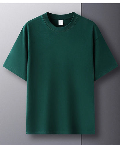 100% Pure Cotton Men’s Summer T-Shirt – High-End Short Sleeve Round Neck Breathable Fashion Top