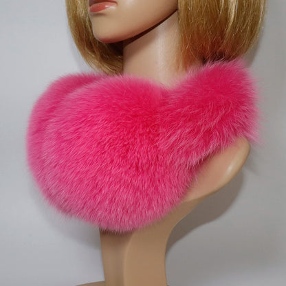 Real Fox & Raccoon Fur Earmuffs – Warm Winter Ear Warmer for Women and Girls, Plush Genuine Fur Accessory