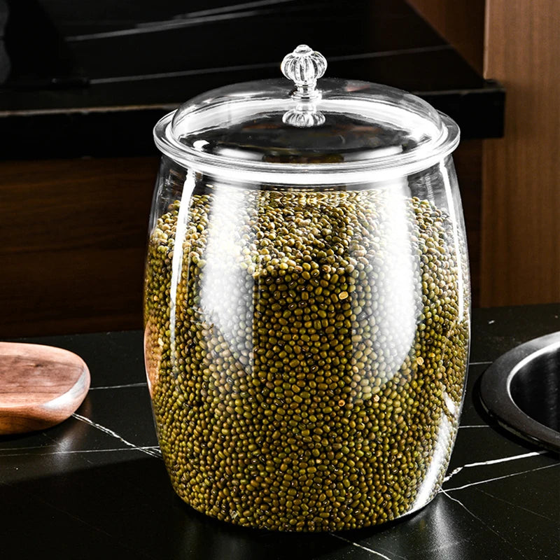 Plastic Food Storage Jar with Airtight Lid - 2.2/3.8/6.5L Flour, Grains, Candy & Cookie Canister