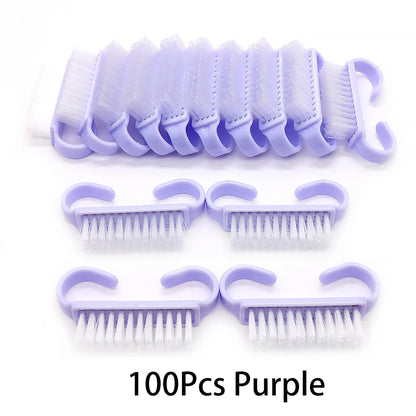 10/20/50/100pcs Nail Cleaning Brush Set - Handle Grip Fingernail Scrubber Tools for Men & Women Manicure Care