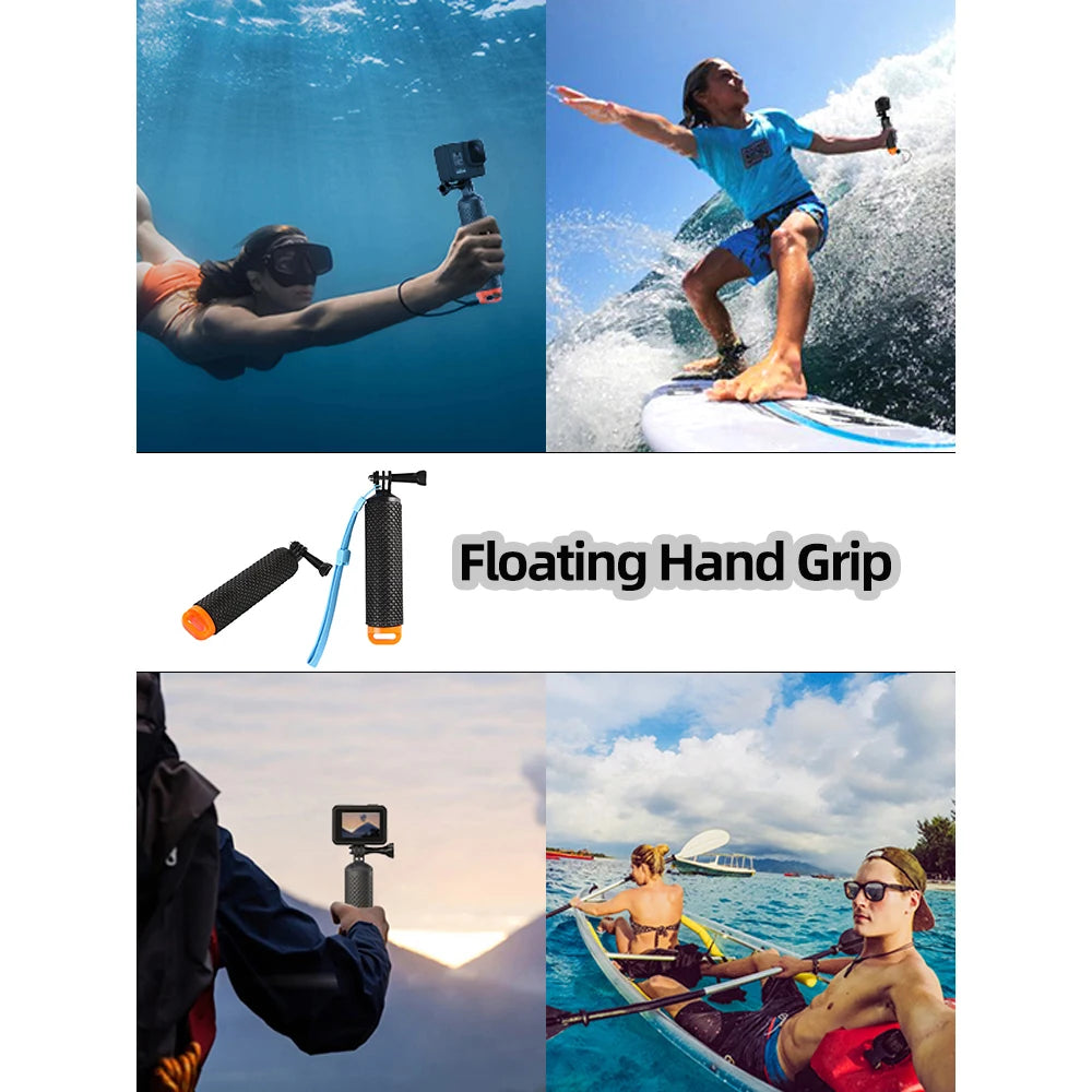 GoPro Floating Hand Grip Waterproof Handle & Selfie Stick - For GoPro Hero 13/12/11/10/9/8/7/6/5, Insta360 X4/X3, DJI Action 4/3