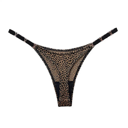 Women’s Sexy V-Shaped Panties – Low Waist Sports Briefs with Metal Decoration Lingerie