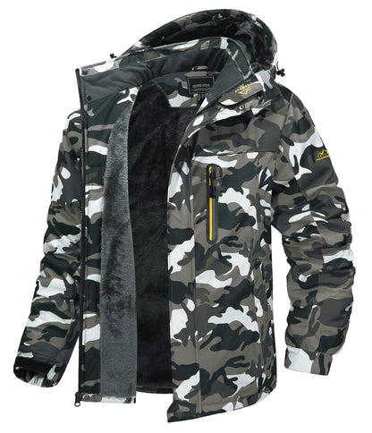 TACVASEN Winter Fleece Lined Parka - Waterproof Windproof Ski Snowboard Jacket with Removable Hood