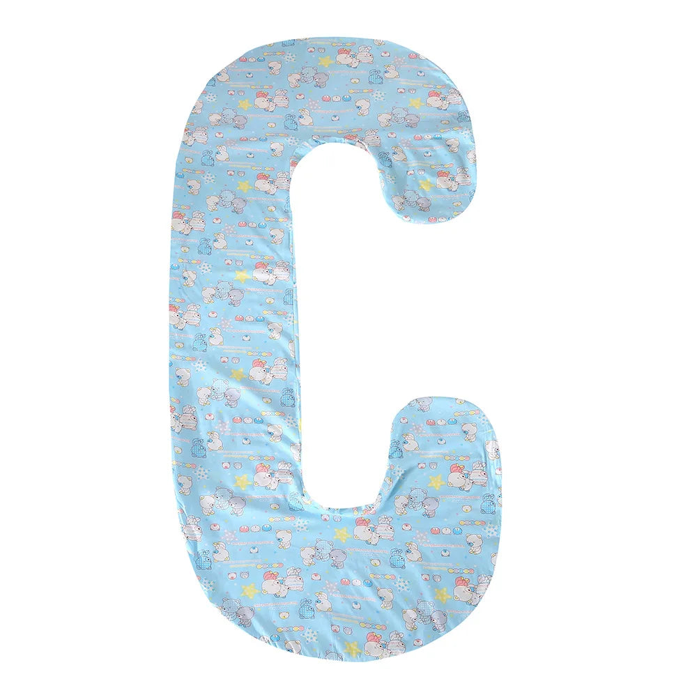 C-Shape Pregnancy Nursing Pillow Cover – Replacement Body Pillow Case for Maternity Sleep & Leg Support