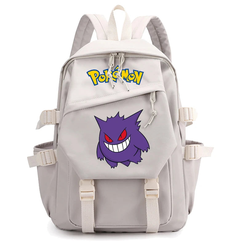 Pokemon Waterproof Women’s Backpack – Pikachu, Gengar, Snorlax Schoolbag for Girls & Students