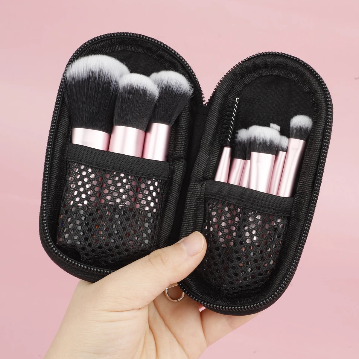 10Pcs Mini RT Makeup Brush Set: Powder, Eyeshadow, Foundation, Blush Blender, Concealer - Professional Beauty Tools