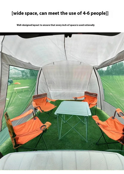 Lohascamping Car Box Docking Tent – Portable Waterproof SUV Tail Tent for 3-4 People, Large Dome Sunshade Tunnel Style Tent