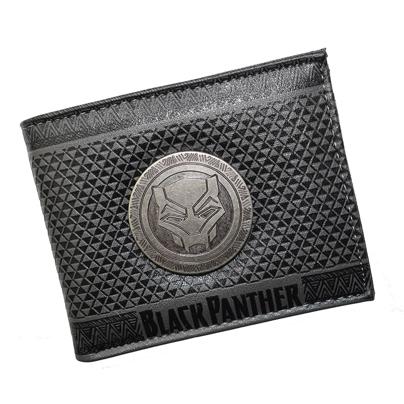 Marvel Black Panther Metal Design Wallet – PU Leather Purse with Coin Pocket for Youth