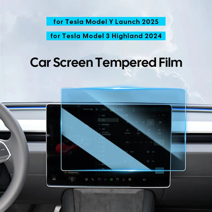 TESY Tempered Glass Screen Protector for Tesla Model YL/Y Juniper & Model 3 Highland - Front & Rear Display Protection