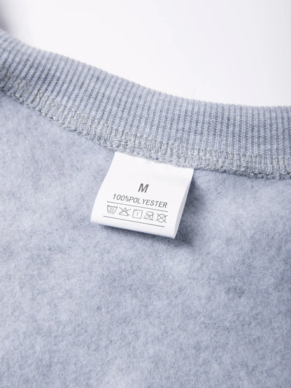 Men’s Crew Neck Sweatshirt — Solid Color Casual Long Sleeve Pullover for Spring Outdoor Sportswear