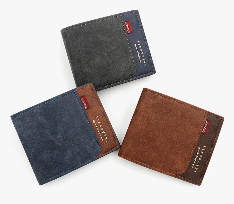 Personalized Men’s Short Wallet – High-Quality Classic Card Holder with Zipper Coin Pocket & Money Clip