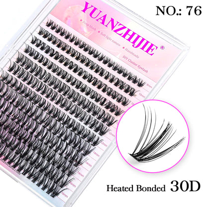DIY 144 Cluster Lashes – Natural C/D Curl Individual Mink Eyelashes, Free Shipping, Home Makeup Supplies
