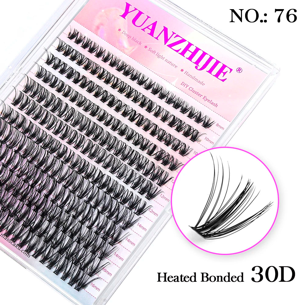 DIY 144 Cluster Lashes YUANZHIJIE – Natural C/D Curl Segmented Mink Individual Eyelash Extensions Kit for Home Makeup & Professional Volume Look (Free Shipping)