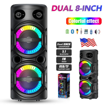 3000W Portable Bluetooth Speaker – Heavy Bass Subwoofer, Party DJ Karaoke, Rechargeable Loud Sound System