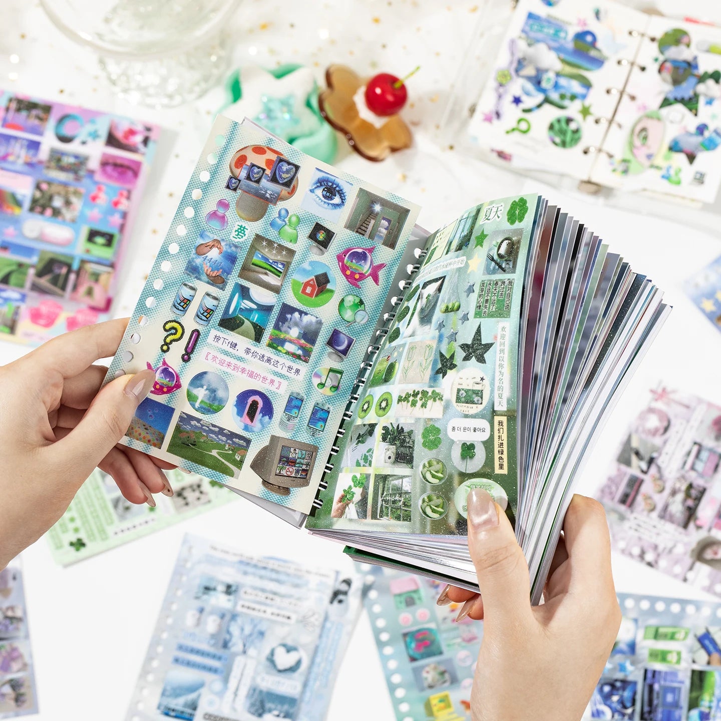 30Pcs Cute Die-Cut Sticker Book - Aesthetic DIY Scrapbook, Phone Case & Stationery Decoration Supplies