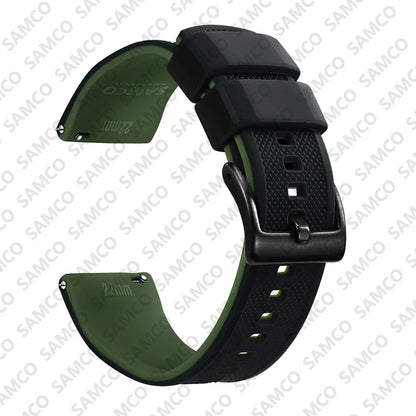 Quick-Release Silicone Watch Band - 18mm, 20mm and 22mm Rubber Replacement Strap for Huawei, Samsung Galaxy and Garmin Watches
