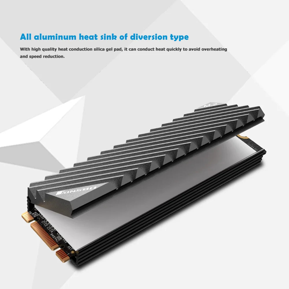 Jonsbo M.2 SSD NVMe Heat Sink - Aluminum 2280 SSD Gasket with Silicone Thermal Pad for PC