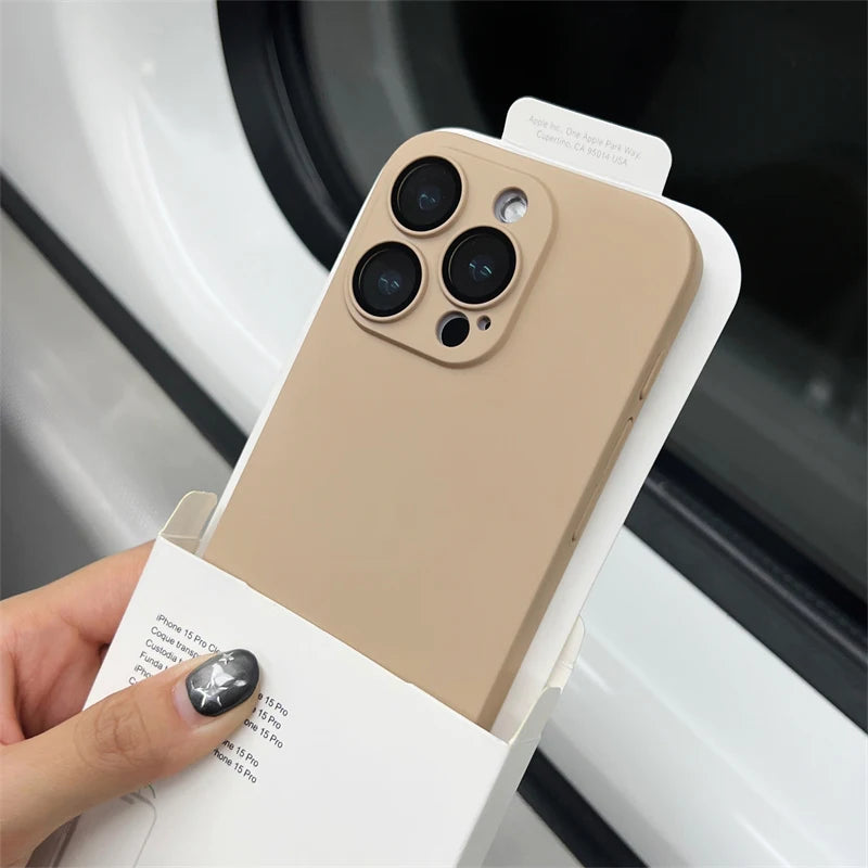 Ultra-Thin Matte iPhone Case - Slim Shockproof PC Cover with Glass Camera Protection for iPhone 11–16, Plus & Pro Max Models