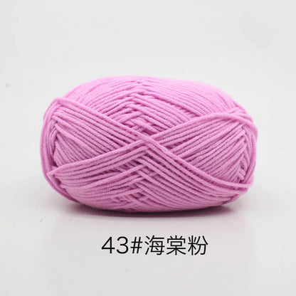 40-50g/Set 4ply Milk Cotton Knitting Yarn – Dyed Lanas for Crochet, Sweaters, Hats & Dolls, Affordable Craft Supplies