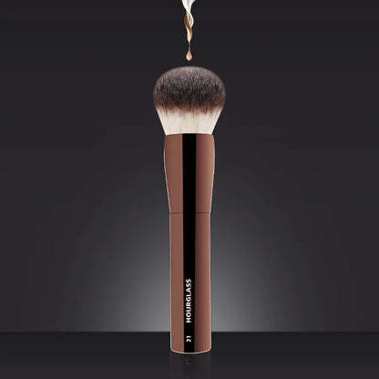 HG Pro Retractable Foundation Makeup Brush – Powder, Contour, Blusher & Highlight with Metal Handle