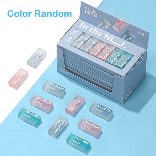 Cute Transparent Soft Eraser Set – Minimalist Solid Color School Erasers for Students & Stationery Supplies