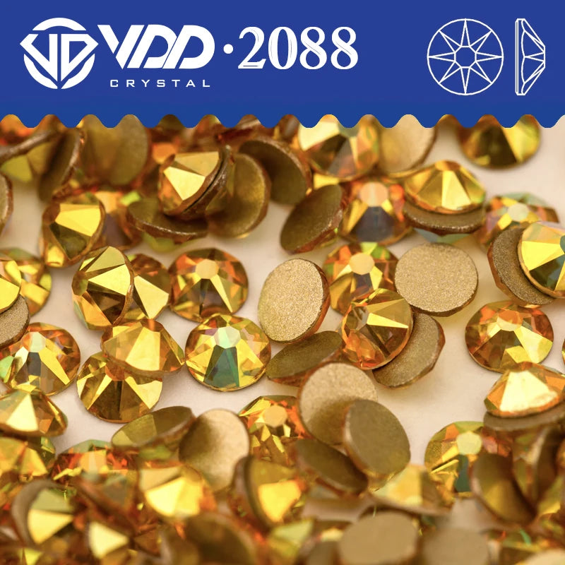 VDD Non Hot Fix Crystal Nail Art Rhinestones - 2088 Flower Flatback Gems for DIY Nail Decorations