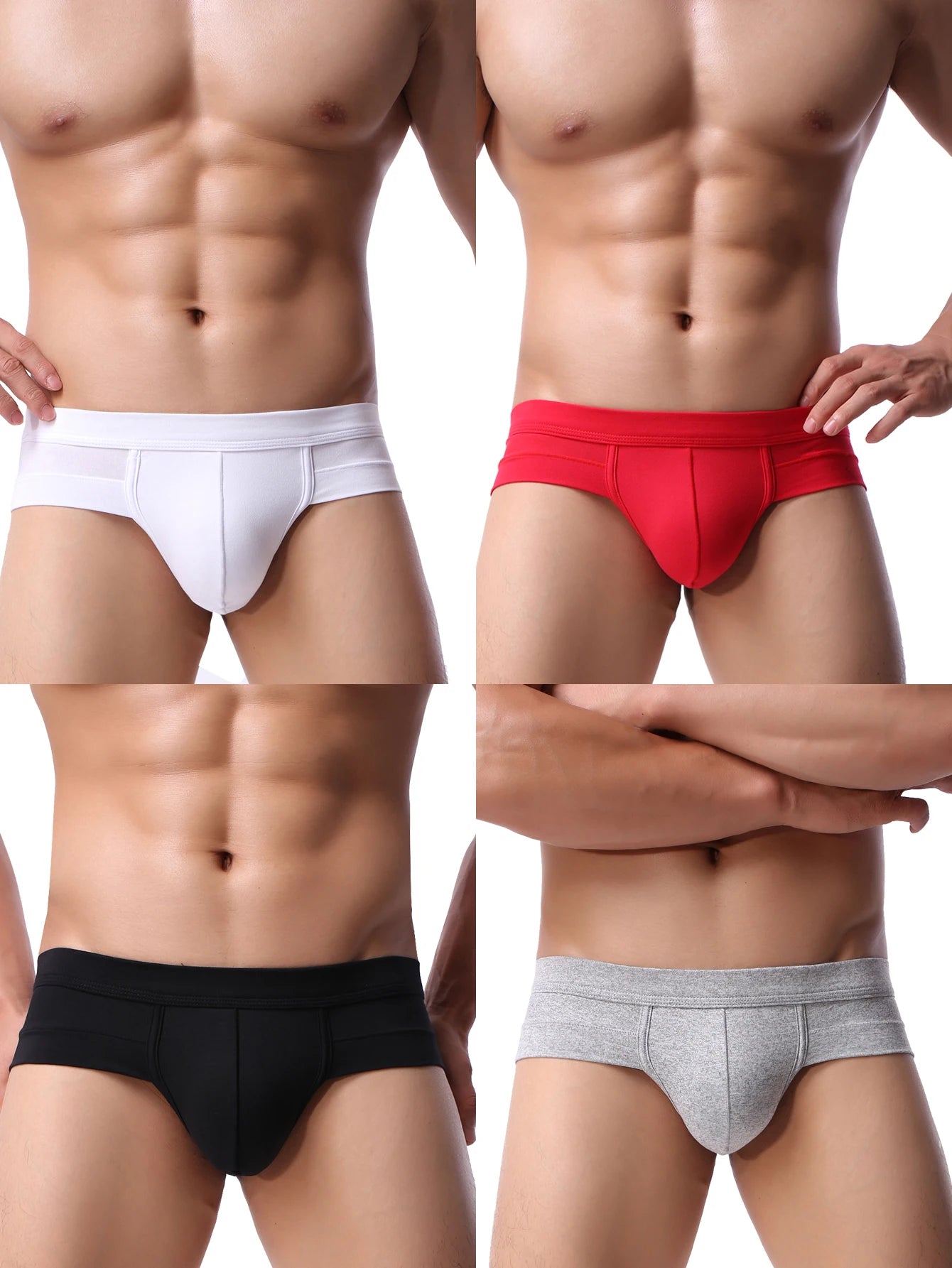 Men’s U-Convex Low Waist Breathable Briefs – Lightweight Comfortable Anti-Stuffy Fashion Shorts for Daily & Ski Wear