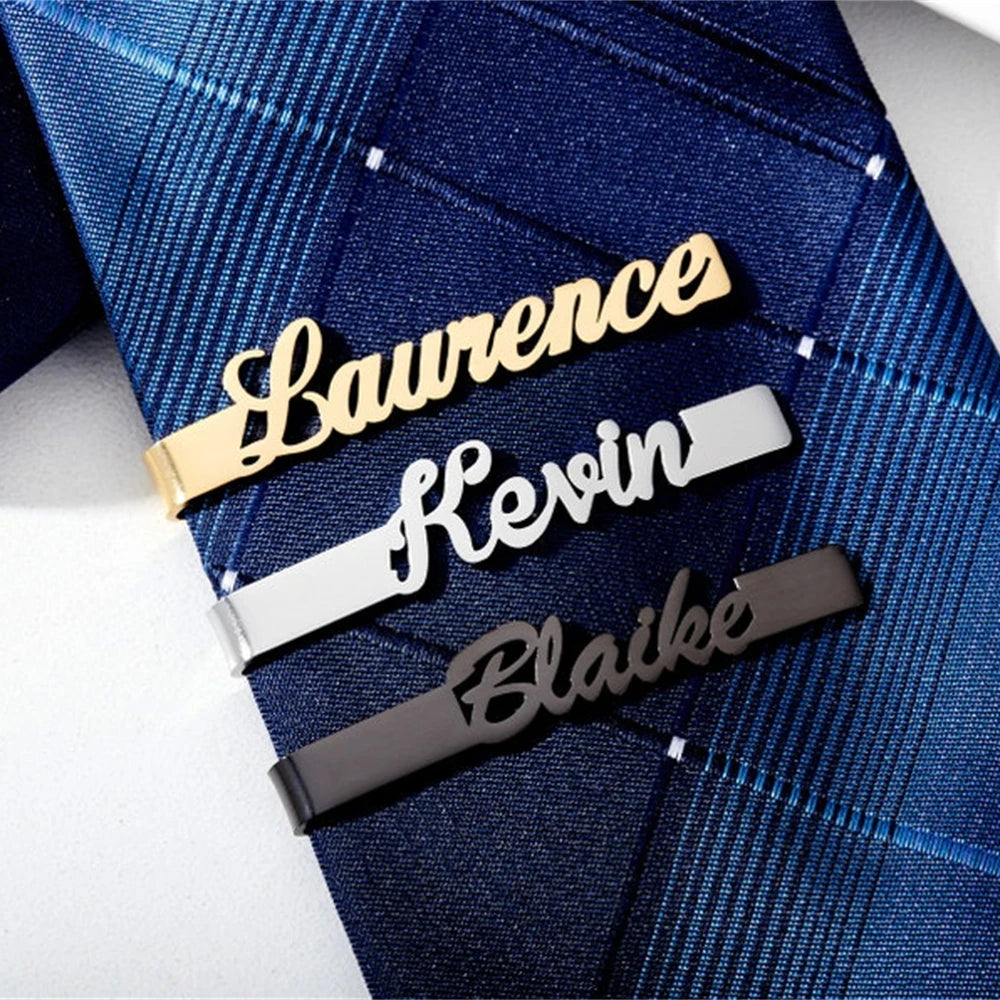 Personalized Tie Clip for Men – Custom Name Stainless Steel Tie Bar, Perfect for Husband & Groomsmen Gifts