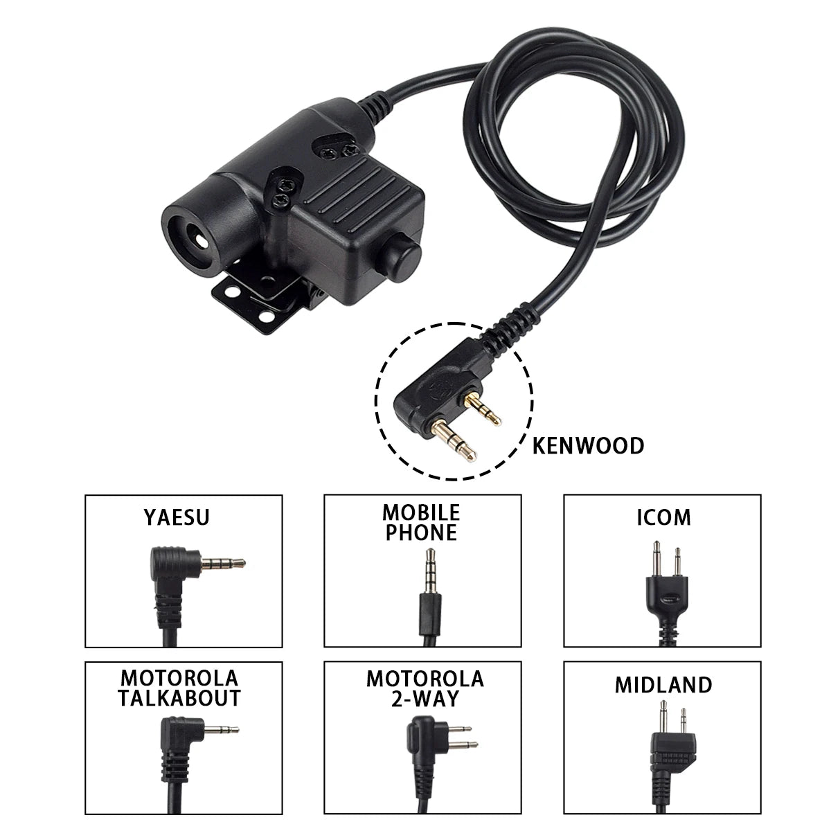 Tactical Bowman Elite II Headset – U94 PTT Communication Headphone for Kenwood & Baofeng UV-5R Radio Accessory