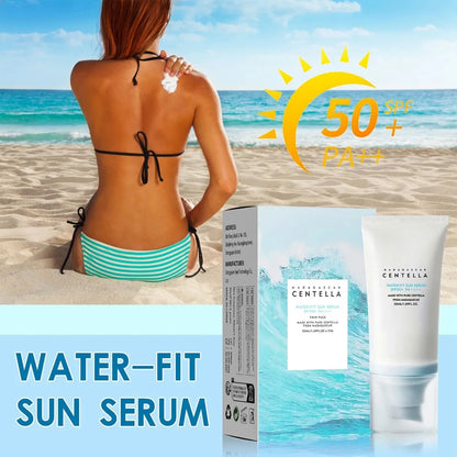 50+ SPF Facial Sunscreen Cream — Centella Sunblock for Skin Whitening, Moisturizing & Body Protection