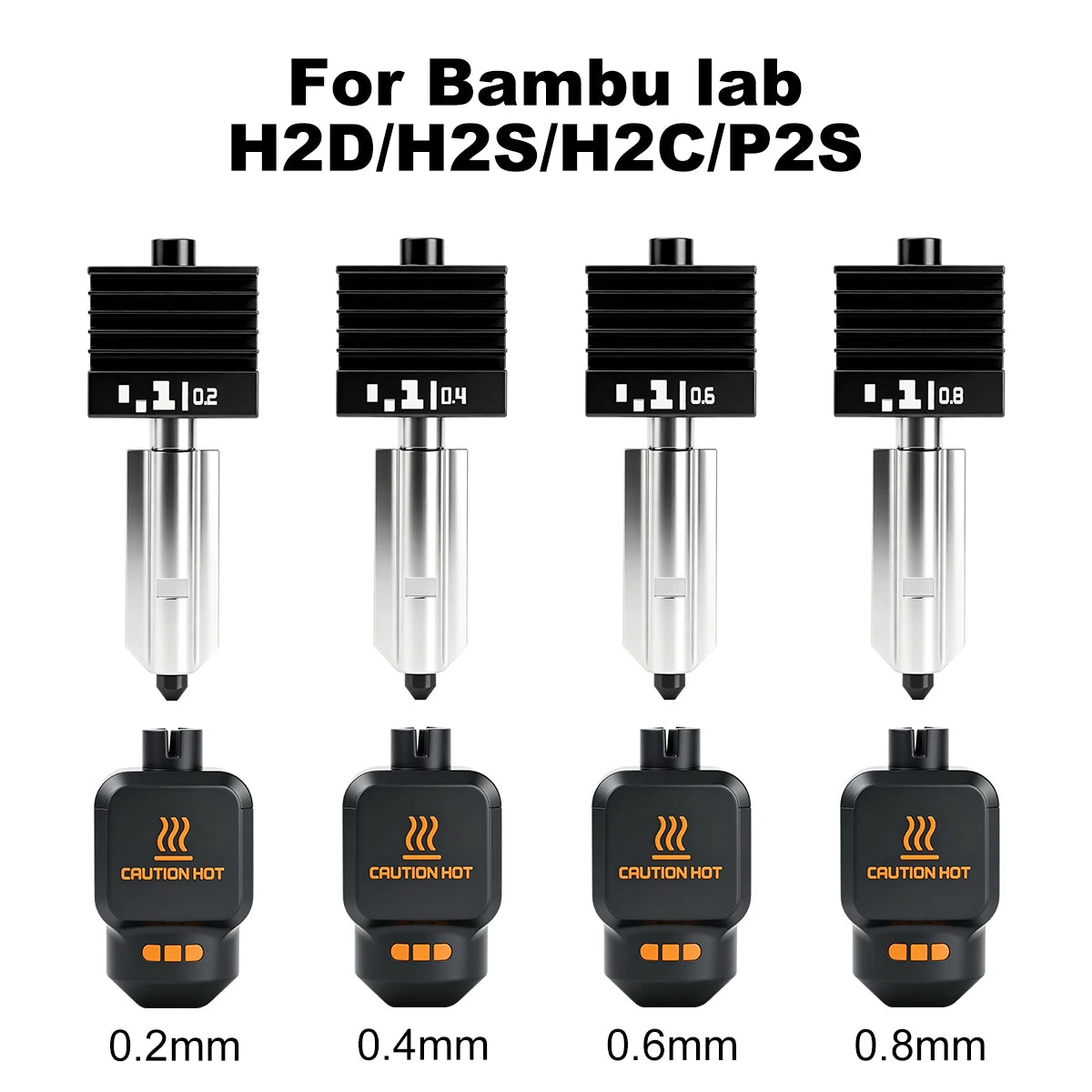 Bambu Lab P2S X2D Hotend Kit - High Quality Standard Flow Removable Nozzle 3D Printer Upgrade